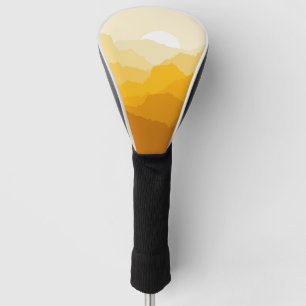 Couvre-club De Golf Soleil de montagne jaune et orange