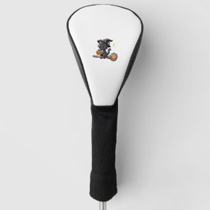Couvre-club De Golf Sorcière Chat Noir Halloween Costume Broom Sticks