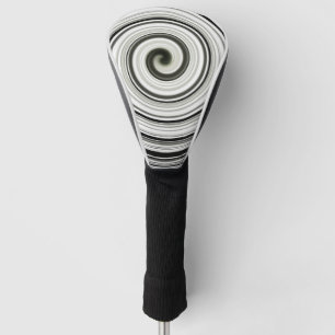 Couvre-club De Golf spirale noire et blanche