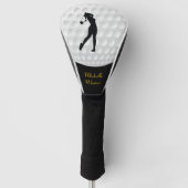 Couvre-club De Golf Sport Golfer Femme Noir Silhouette (Devant)