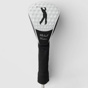 Couvre-club De Golf Sport Golfer Homme Noir Silhouette