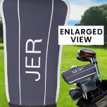 Couvre-club De Golf Sport moderne Monogramme Blue Classic Club<br><div class="desc">Faites une déclaration et gardez vos clubs de golf en sécurité avec notre couverture de putter de golf! Magasinez notre collection intégrée de couleurs coordonnées et d'accessoires de golf. Des initiales personnalisées modernes sont ajoutées à un arrière - plan bleu foncé avec une police ombragée blanche. N'oubliez pas de consulter...</div>