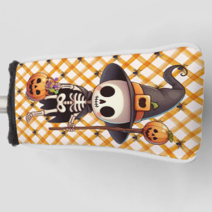 Couvre-club De Golf Squelette d'Halloween mignon et fantaisiste