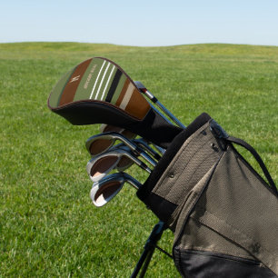 Couvre-club De Golf Stripes Modernes Nom Stylo Golf Head Cover