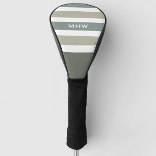 Couvre-club De Golf Stripes Motif cache de pilote monogramme personnal