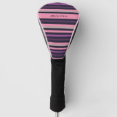 Couvre-club De Golf Style moderne rose et violet bande (Devant)