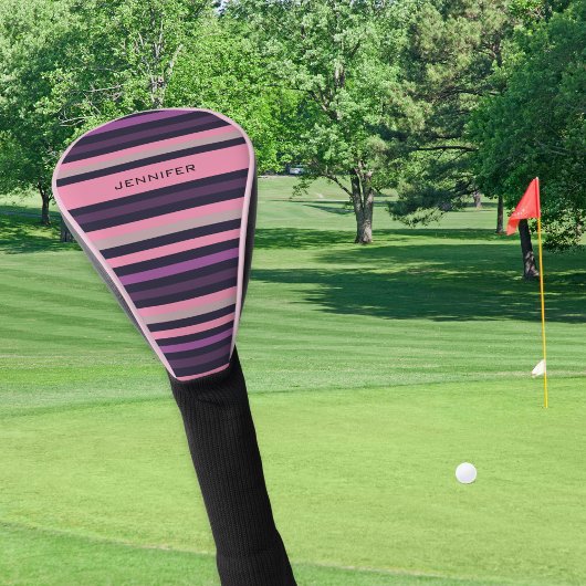 Couvre-club De Golf Style moderne rose et violet bande