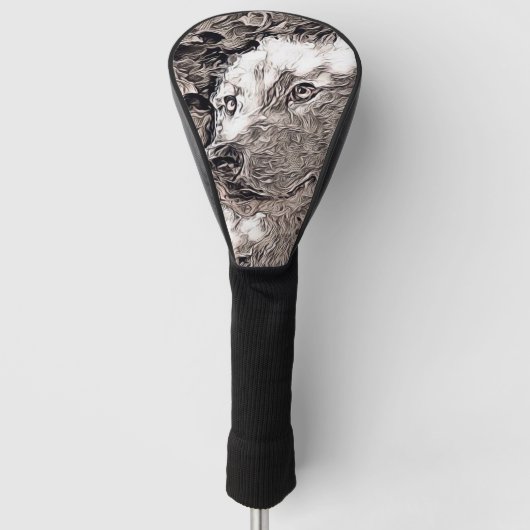 Couvre-club De Golf style rustique - loup (Devant)