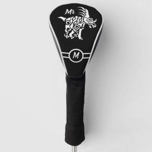 Couvre-club De Golf Styracosaurus blanc fantôme avec peinture de guerr