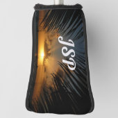 Couvre-club De Golf Sunset Through Palm Fronds (Tourné à 90°)