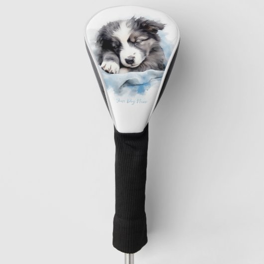 Couvre-club De Golf Super mignon ange dormant chiot Border Collie chie (Devant)