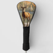 Couvre-club De Golf Superbe 12 Point Buck Eaux d'automne Monogramme (Devant)