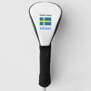 Couvre-club De Golf Sverige et Drapeau Suédois avec Votre Nom