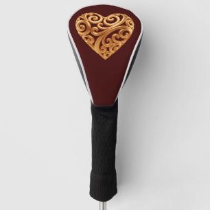 Couvre-club De Golf Symbole Bourguignon Cœur Doré de l'Amour