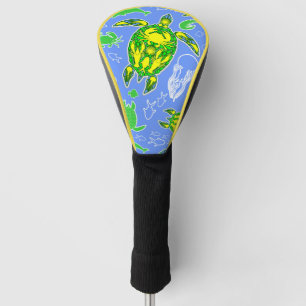 Couvre-club De Golf Symbole de la vie marine de Coral Reef de la tortu