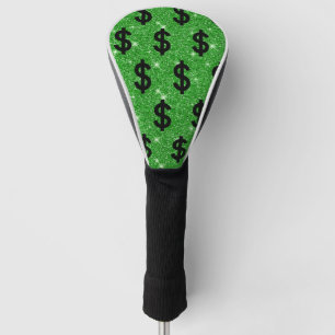 Couvre-club De Golf Symbole dollar noir argent finance style Wall Stre