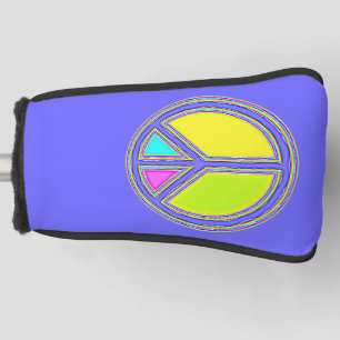 Couvre-club De Golf Symbole PAIX avec des couleurs remplies
