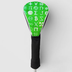Couvre-club De Golf Symboles de Bitcoin (Bright Profit Green - 4)