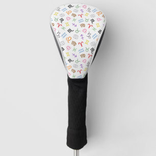 Couvre-club De Golf Symboles des signes d'astrologie Couleur Motif+Bla