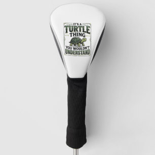 Couvre-club De Golf T-shirt drôle de truc de tortue vintage pour amate