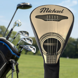 Couvre-club De Golf Tan Acoustique Guitare Guitariste Nom de l'instrum