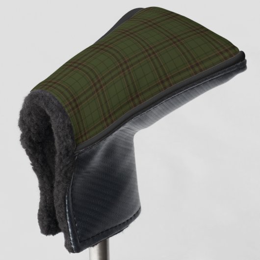 Couvre-club De Golf Tartan noir vert foncé Plaid écossais Motif (Devant 3/4)