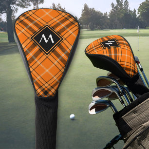 Couvre-club De Golf Tartan orange d'Halloween
