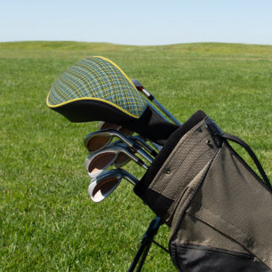 Couvre-club De Golf Tartan Plaid en vert, bleu, jaune et noir