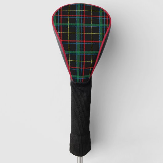 Couvre-club De Golf Tartan plaid motif, vert et rouge, (Devant)