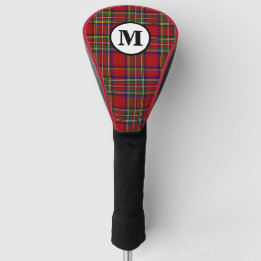 Couvre-club De Golf Tartan Royal Stewart Plaid Clan Écossais Monogramm
