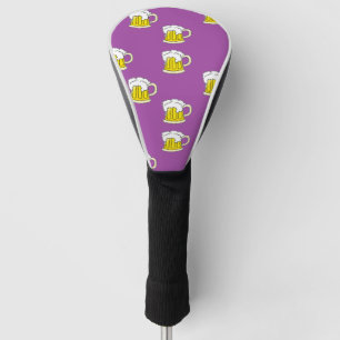 Couvre-club De Golf Tasse à bière mousseuse sur violet