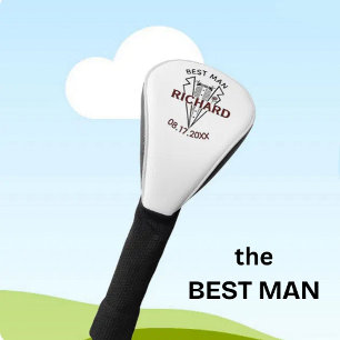 Couvre-club De Golf Témoin de mariage personnalisé nom date cadeau