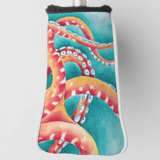 Couvre-club De Golf Tentacles rouges orange (Tourné à 90°)