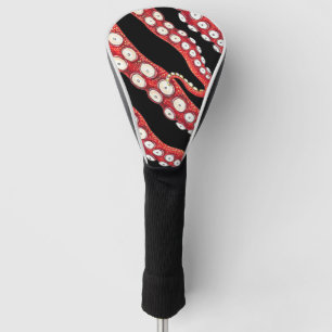 Couvre-club De Golf Tentacules octopiques rouges Noir