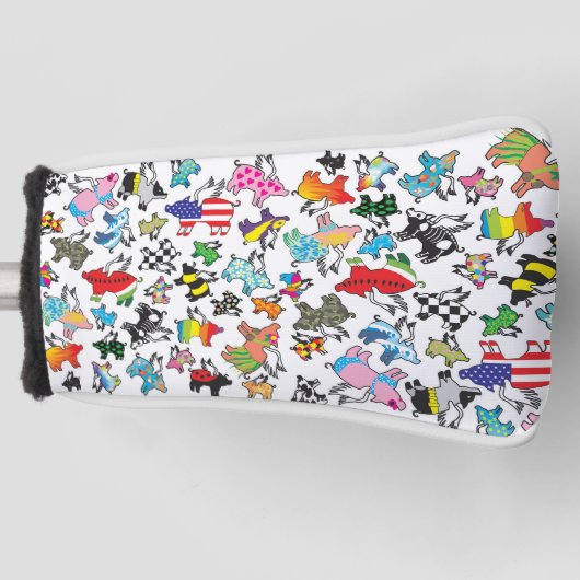 Couvre-club De Golf Tête de golf de cochon volant (Devant)