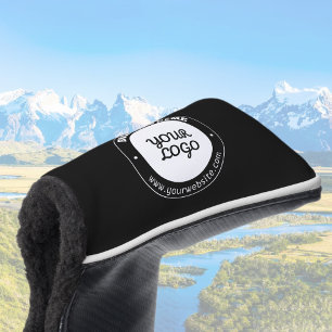 Couvre-club De Golf Texte circulaire modifiable et Modèle de logo télé