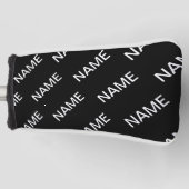 Couvre-club De Golf Texte personnalisable | Bold Modern Black & White (Devant)