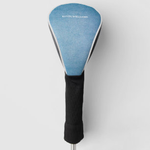 Couvre-club De Golf Texture bleue personnalisée Faux Design en cuir