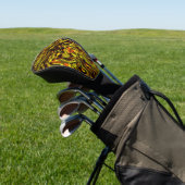 Couvre-club De Golf Texture rustique dorée avec traits foncés et orang (In Situ)