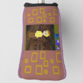 Couvre-club De Golf Thème de dessin géométrique Brown (Tourné à 90°)