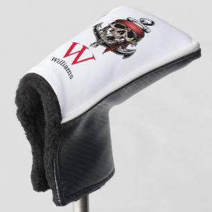 Couvre-club De Golf Thème pirate Fête Adulte Crâne Monogramme Nautique