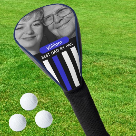 Couvre-club De Golf Thin Blue Line, Best Dad, Photo, Monogram, Flag