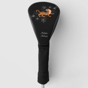 Couvre-club De Golf Tigre Avec Cerisier Fleur Golf Votre Nom