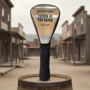 Couvre-club De Golf Tonneau de whisky personnalisé pour le père du mar