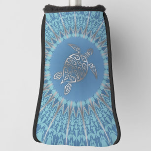 Couvre-club De Golf Tortue Bleue Argent Et Mandala