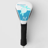 Couvre-club De Golf Tortue côtière bleu Turquoise blanc (Devant)