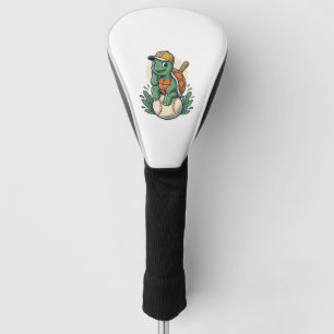 Couvre-club De Golf Tortue de baseball Gravure Vintage Design Graphiqu