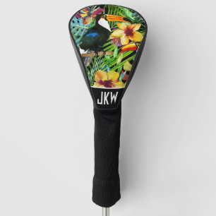 Couvre-club De Golf Toucans tropicaux et à la mode moderne floral