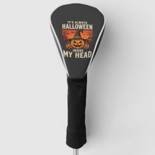Couvre-club De Golf Toujours citrouille de Halloween Sorcière Design_1