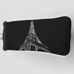 Couvre-club De Golf Tour Eiffel Noir Blanc Paris Voyage Vintage